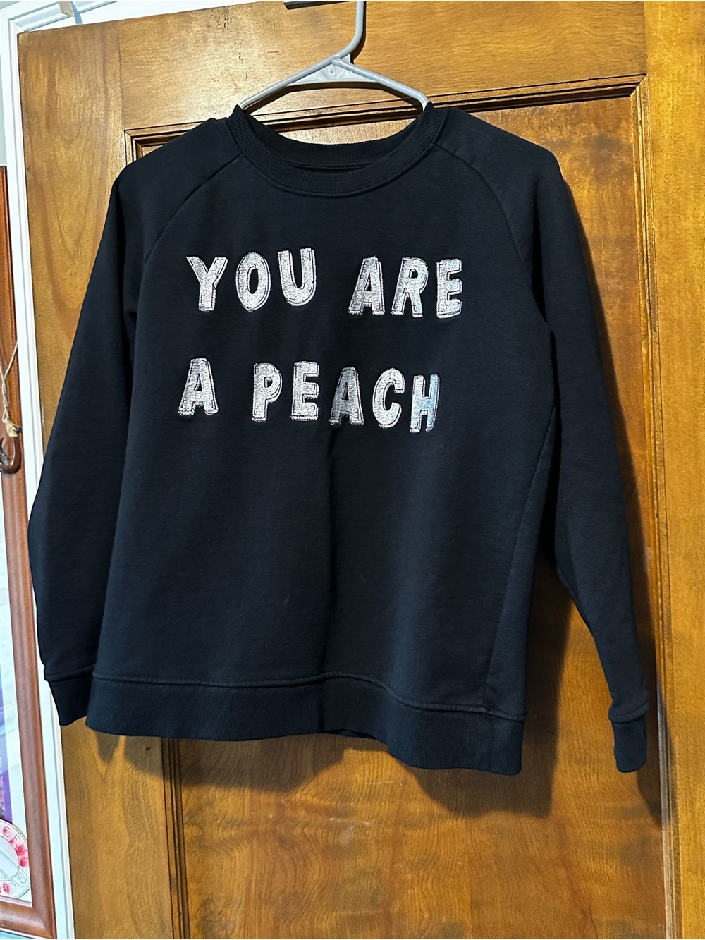 Zoe Karssen "You Are A Peach" Graphic Sweatshirt Black Crewneck Medium